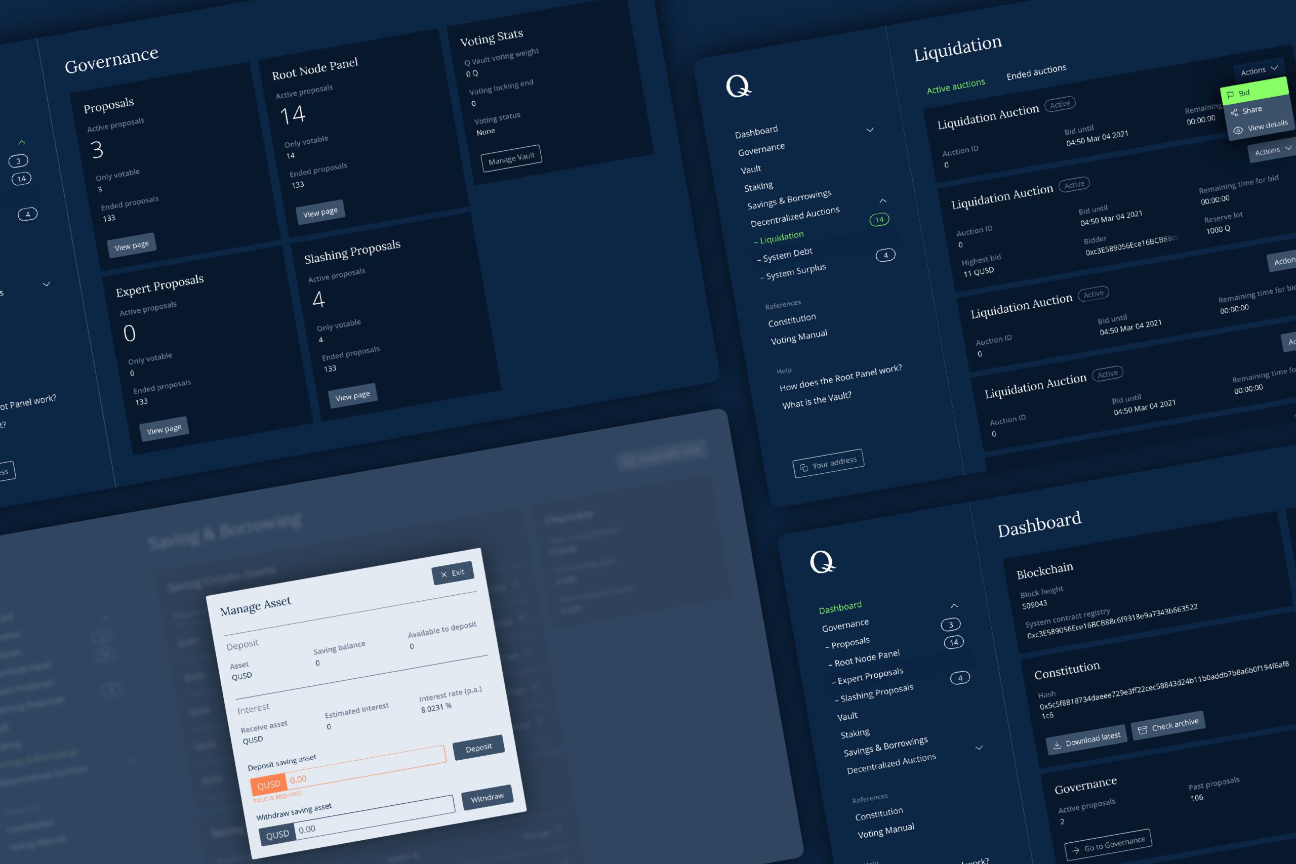 Übersicht über die Q-DApp auf monospace.design